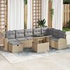 vidaXL Set Divano da Giardino con cuscino 9 pcs Beige Poly Rattan