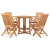vidaXL Set da Pranzo da Giardino 5 pz Pieghevole in Massello di Teak