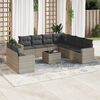 vidaXL Set Divano Giardino 10 pz con Cuscini Grigio Chiaro Polyrattan