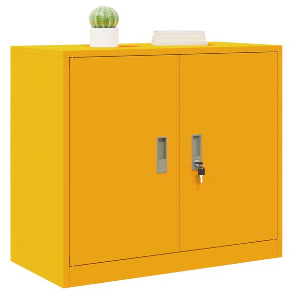 vidaXL Armadio Giallo senape 80 x 40 x 70 cm Acciaio