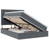 vidaXL Letto con contenitore LED e materasso Grigio Scuro 140 x 190 cm