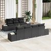vidaXL Set Divano da Giardino con cuscino 8 pcs Nero polyrattan