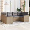 vidaXL Set Divano da Giardino 6 pz con Cuscini Beige in Polyrattan