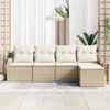 vidaXL Set di divani con cuscino 5 pcs Beige e Bianco polyrattan