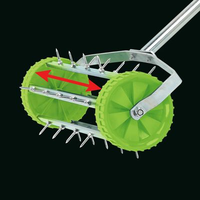 Draper Tools Aeratore per Prato con Ruote Tamburo Spigato 450 mm Verde