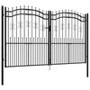 vidaXL Cancello per recinzione KAMPEN con punta a lancia Nero 302x172 cm in acciaio