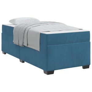 vidaXL Struttura del letto con materasso Blu Scuro 90 x 190 cm Tessuto