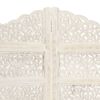 vidaXL Divisorio 4 Pannelli Intagliato Bianco 160x165cm Mango Massello