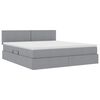 vidaXL Letto con contenitore e LED Grigio chiaro 160 x 200 cm