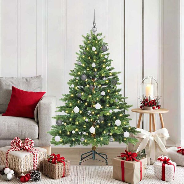 vidaXL Albero di Natale artificiale con 150 LED Verde 150 cm PE e PVC