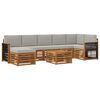vidaXL Set di divani da esterno 7 pcs Naturale e Grigio Chiaro