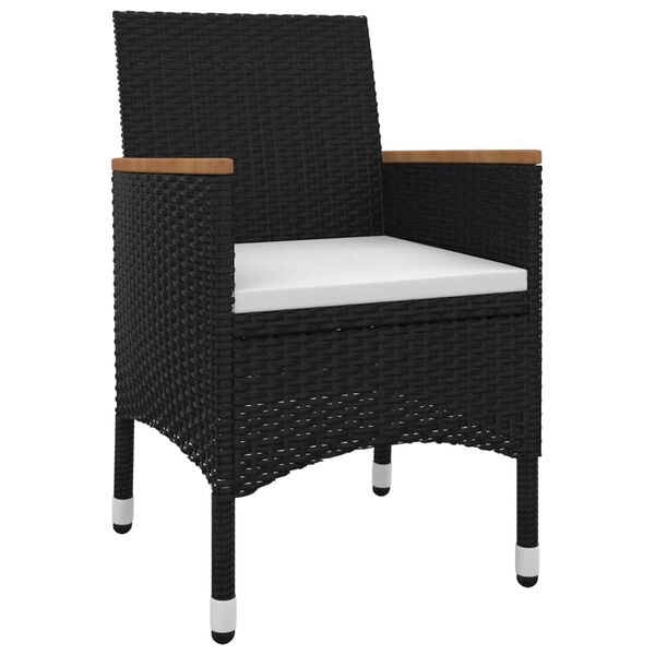 vidaXL Set da Pranzo per Giardino 3 pz con Cuscini Polyrattan e Vetro