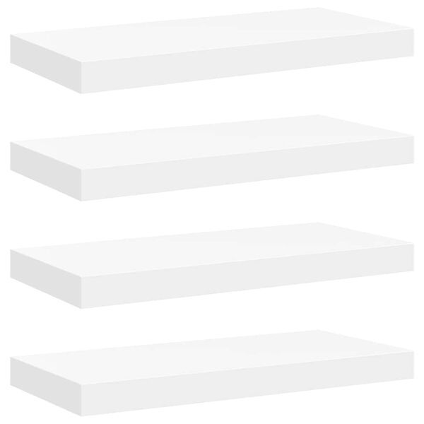 vidaXL Scaffali a Parete 4 pz Bianchi 50x23x3,8 cm in MDF