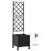 vidaXL Vaso da Giardino con Irrigazione e Ruote Nero 40 x 40 x 148 cm