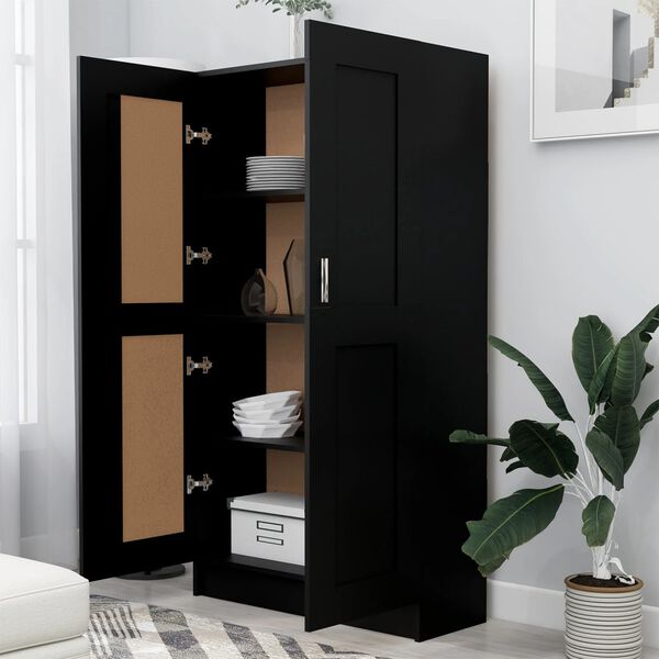 vidaXL Libreria Nera 82,5x30,5x150 cm in Legno Multistrato