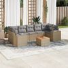 vidaXL Set Divano da Giardino 8 pz con Cuscini Beige in Polyrattan