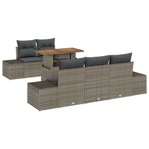 vidaXL Set Divano da Giardino 6 pz Grigio e Marrone
