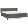 vidaXL Giroletto a Molle con Materasso Grigio Scuro 180x200 cm Velluto
