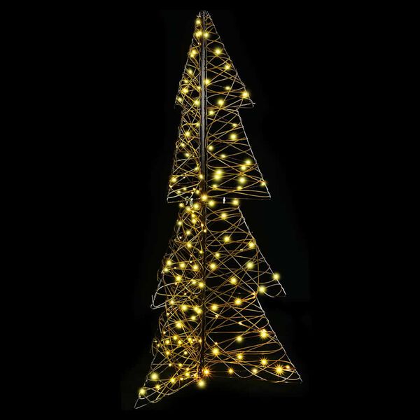 vidaXL Albero di Natale con 160 LED Bianco caldo 150 cm Rattan