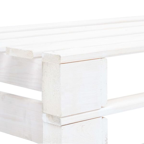 vidaXL Divano Centrale da Giardino Pallet Legno Pino Impregnato Bianco