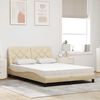 vidaXL Letto con Materasso Crema 140x200 cm in Tessuto
