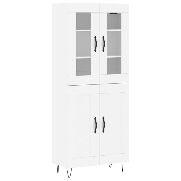 vidaXL Credenza Bianca 69,5x34x180 cm in Legno Multistrato
