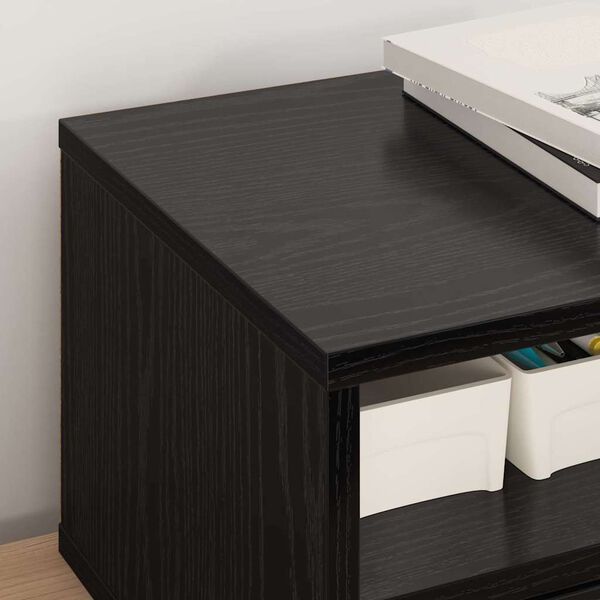 vidaXL Supporto per Stampante con cassetto Rovere Nero 40 x 32 x 24 cm