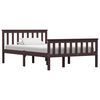 vidaXL Giroletto senza Materasso Marrone Scuro 120x200 cm Legno Pino