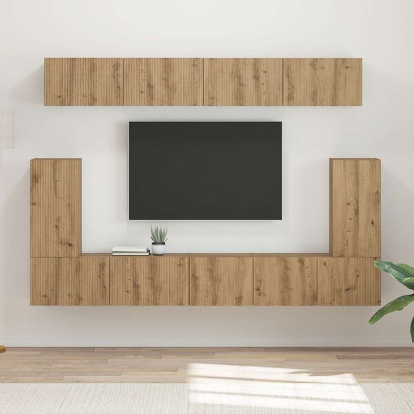 vidaXL Set mobile TV 5 pcs Rovere artigianale Legno multistrato