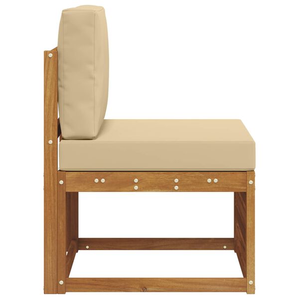 vidaXL Divano centrale per esterno Legno di Acacia Massello Naturale