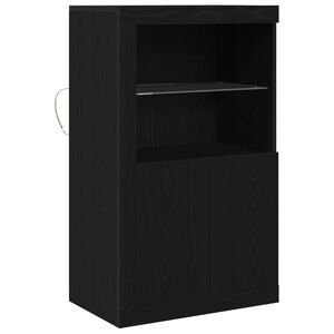 vidaXL Madia LED 60,5 x 37 x 100 cm Legno ingegnerizzato Rovere Nero