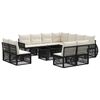 vidaXL Set Divano da Giardino 12 pz Nero e Bianco Crema polyrattan