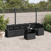 vidaXL Set Divani da Giardino con Cuscini 7pz Nero Polyrattan