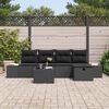 vidaXL Set Divano da Giardino 6 pcs Nero 55 x 62 x 69 cm Poly Rattan