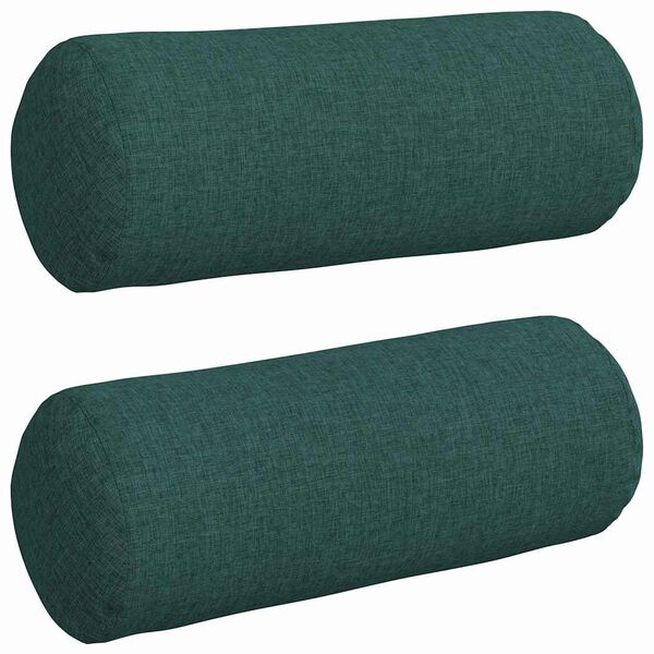 vidaXL Cuscini a rullo 2 pcs Verde Scuro Ø 15 x 40 cm Tessuto