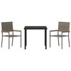 vidaXL Set da Pranzo per Giardino con cuscino 3 pcs Grigio polyrattan