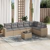 vidaXL Set Divano da Giardino 8 pz con Cuscini Beige in Polyrattan