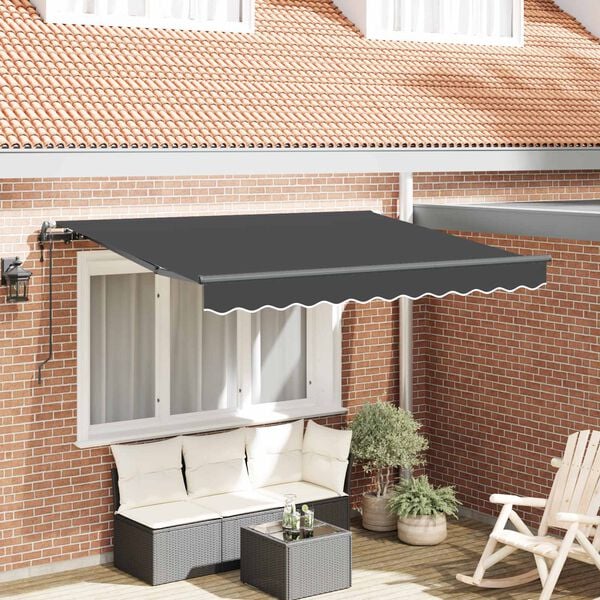 vidaXL Tenda Retrattile Antracite 250 x 200 cm Tessuto