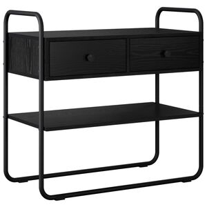 vidaXL Tavolo consolle Rovere Nero 80 x 40 x 75 cm