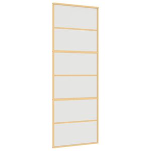 vidaXL Porta Scorrevole Dorata 76x205 Vetro Smerigliato ESG Alluminio