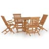 vidaXL Set da Pranzo Pieghevole per Esterni 5pz Legno Massello di Teak