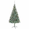vidaXL Albero di Natale Preilluminato con Palline e Pigne 210 cm