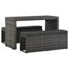 vidaXL Set da Pranzo per Esterni 3 pz con Cuscini in Polyrattan Grigio