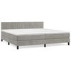 vidaXL Giroletto a Molle con Materasso Grigio Chiaro 200x200cm Velluto