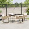 vidaXL Set da Pranzo per Giardino con cuscino 5 pcs Beige polyrattan