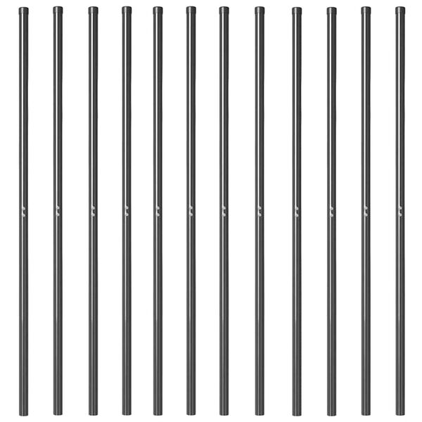 vidaXL Pali per Recinzione 12 pcs Grigio Acciaio Verniciato a Polvere