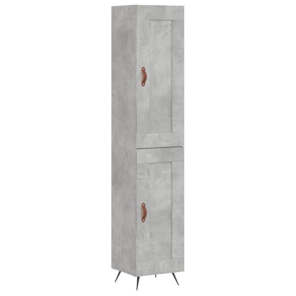 vidaXL Credenza Grigio Cemento 34,5x34x180 cm in Legno Multistrato