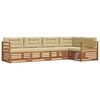 vidaXL Set di divani da esterno 5 pz Naturale e Beige