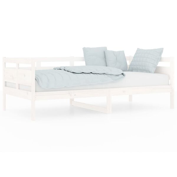 vidaXL Dormeuse Bianca in Legno Massello di Pino 90x190 cm