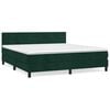 vidaXL Giroletto a Molle con Materasso Verde Scuro 180x200 cm Velluto